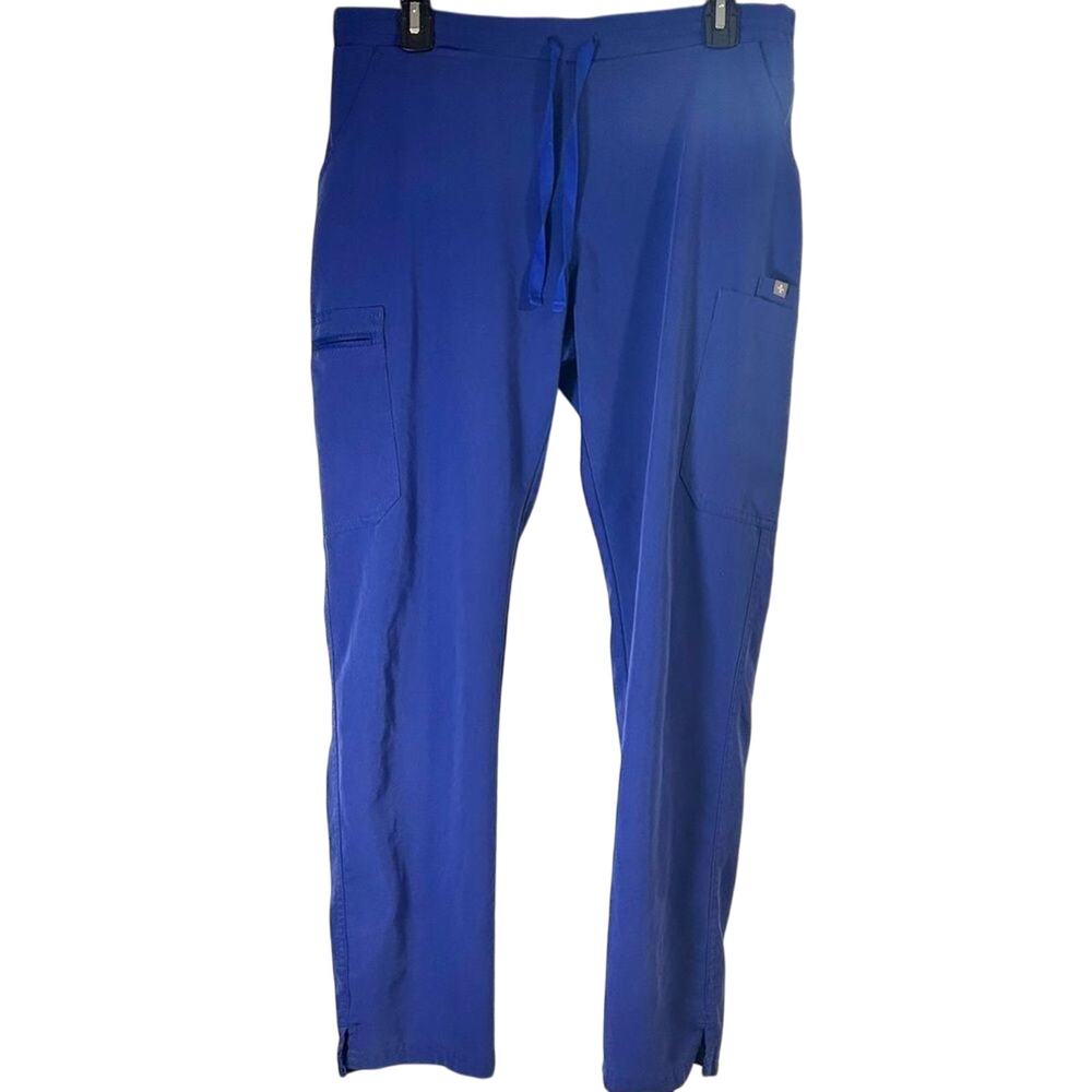 Figs Technical Collection Scrub Bottoms Pants Size M Dark Blue w/ Blue Pulls